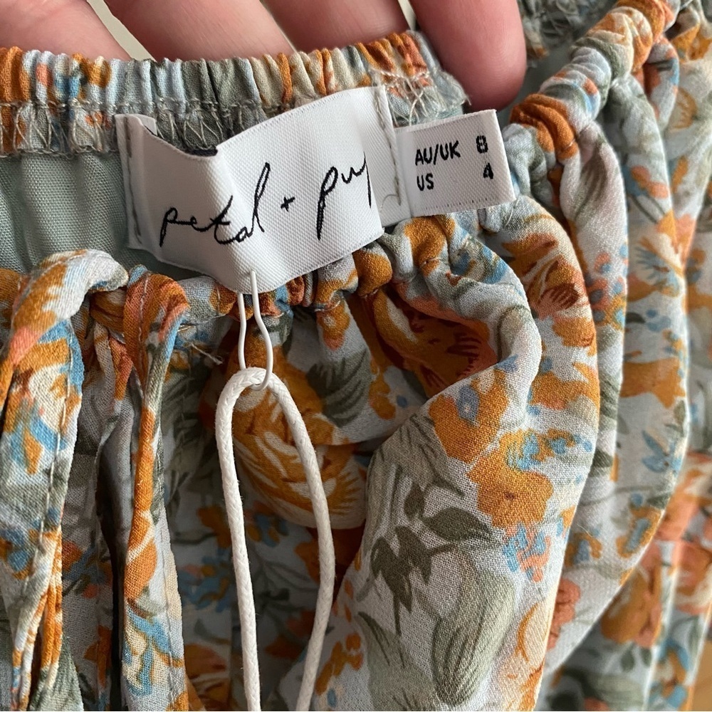 Petal & Pup Blue Orange Floral Gelasius Midi Maxi Dress 4 - Picture 11 of 16